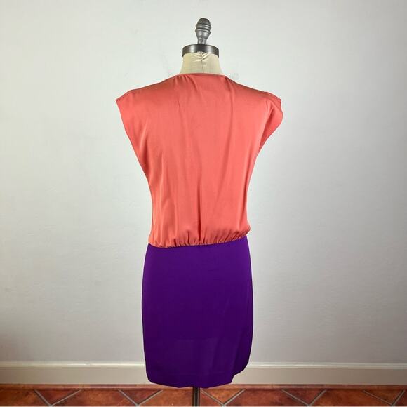 Diane Von Furstenberg Colorblock Silk Dress Size 2 - Picture 6 of 7